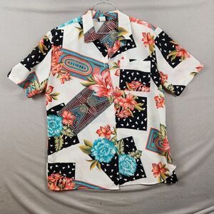 Vtg Women's 80's WILD PYKE LTD ULTRA THIN FLORAL PRINT Boho Mom Top Sz 14